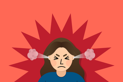 A young person bursts with anger.